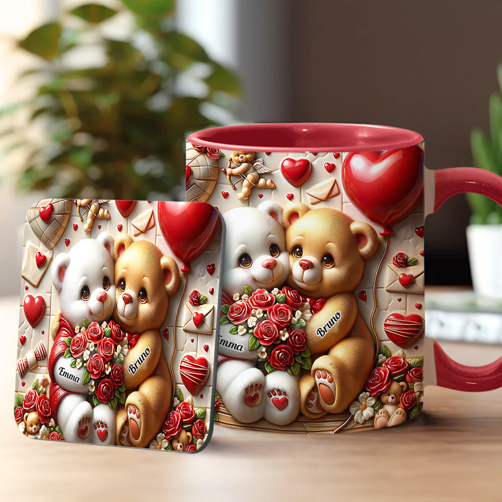 Couple d'oursons mignons - Mug personnalisé pour couple