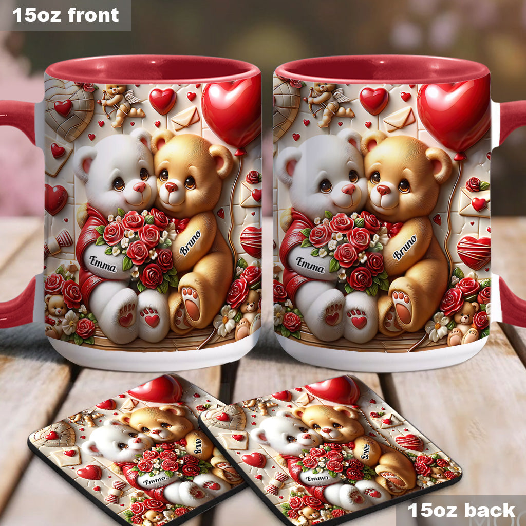 Couple d'oursons mignons - Mug personnalisé pour couple