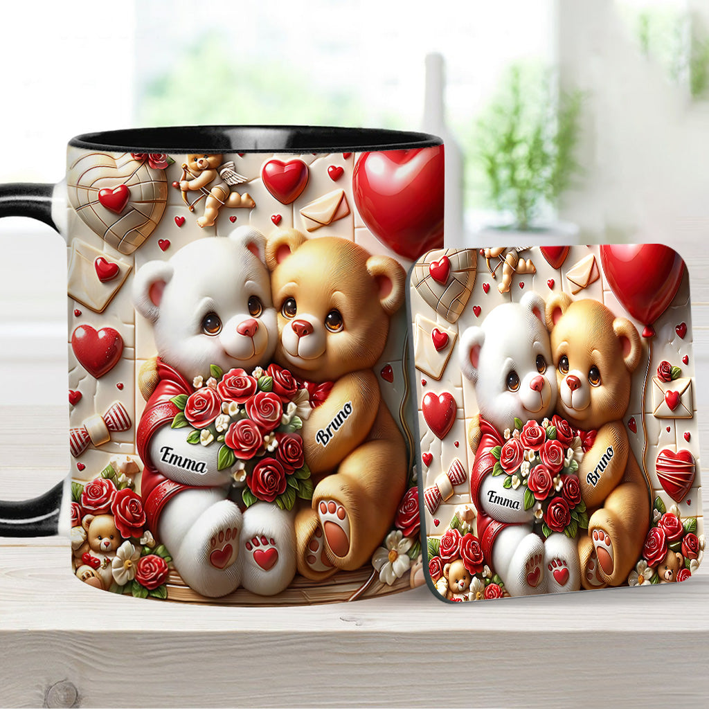 Couple d'oursons mignons - Mug personnalisé pour couple