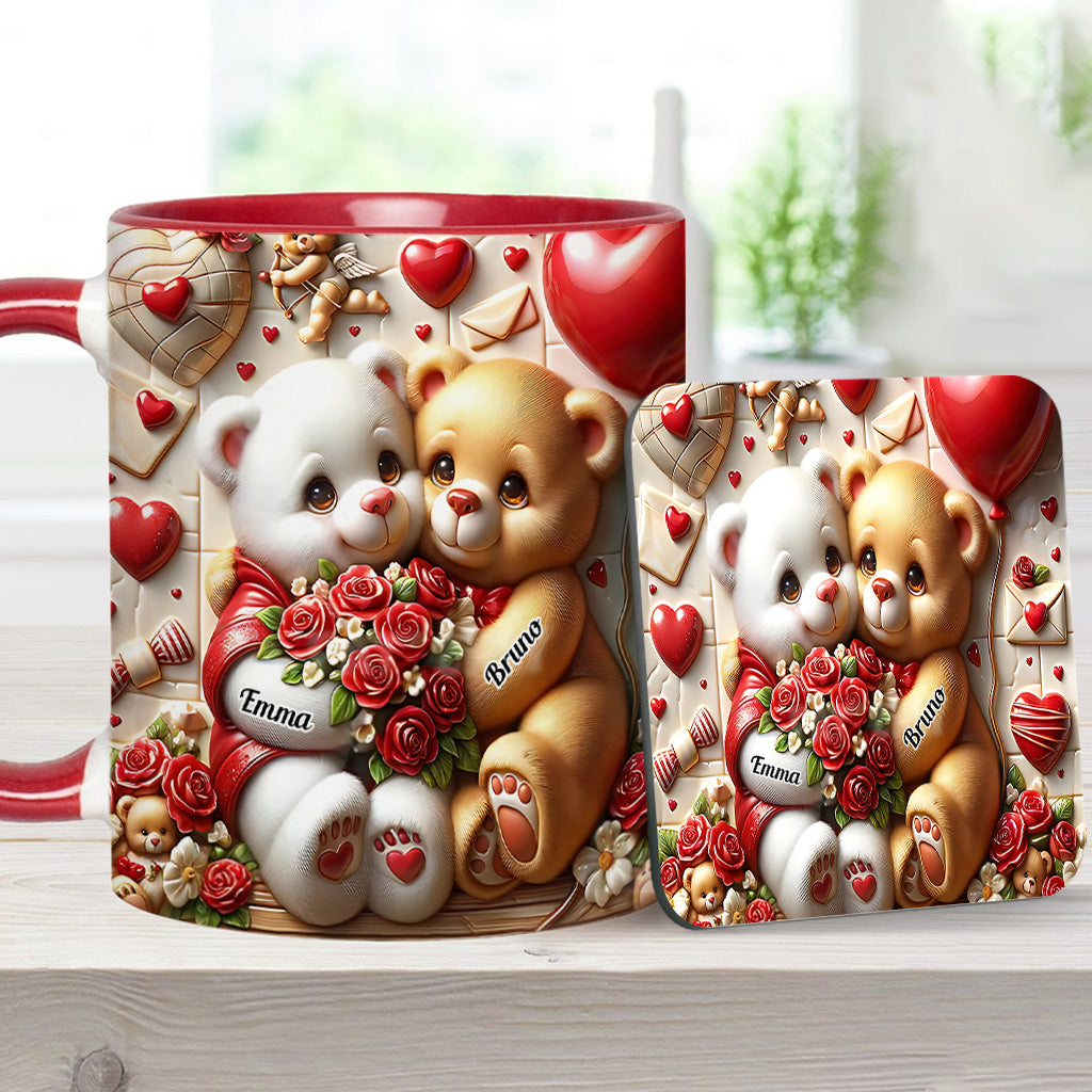 Couple d'oursons mignons - Mug personnalisé pour couple