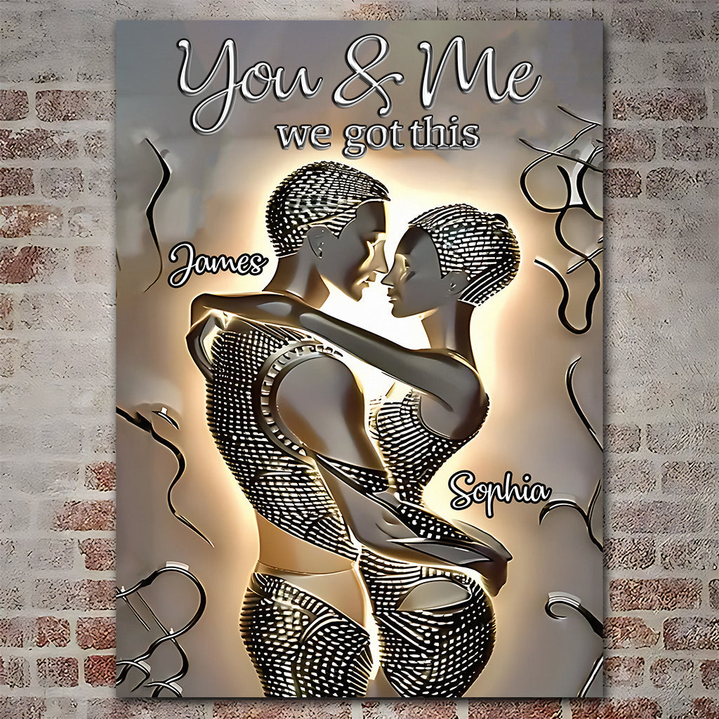 It's You & Me - Personalized African American Rectangle Metal Sign