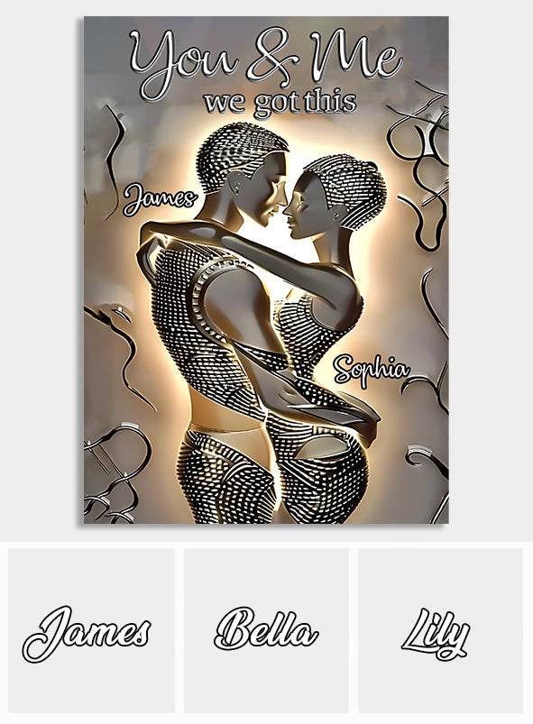 It's You & Me - Personalized African American Rectangle Metal Sign