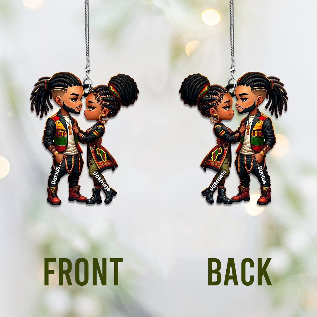 Tu es mon roi et je suis ta reine - Ornement de voiture personnalisé afro-américain