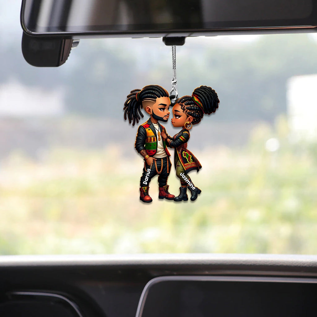 Tu es mon roi et je suis ta reine - Ornement de voiture personnalisé afro-américain