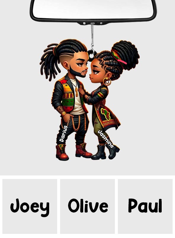 Tu es mon roi et je suis ta reine - Ornement de voiture personnalisé afro-américain