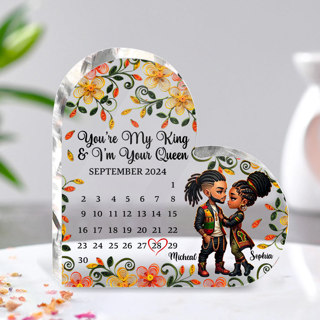 You Are My King & I Am Your Queen - Personalized African American Custom Shaped Acrylic Plaque
