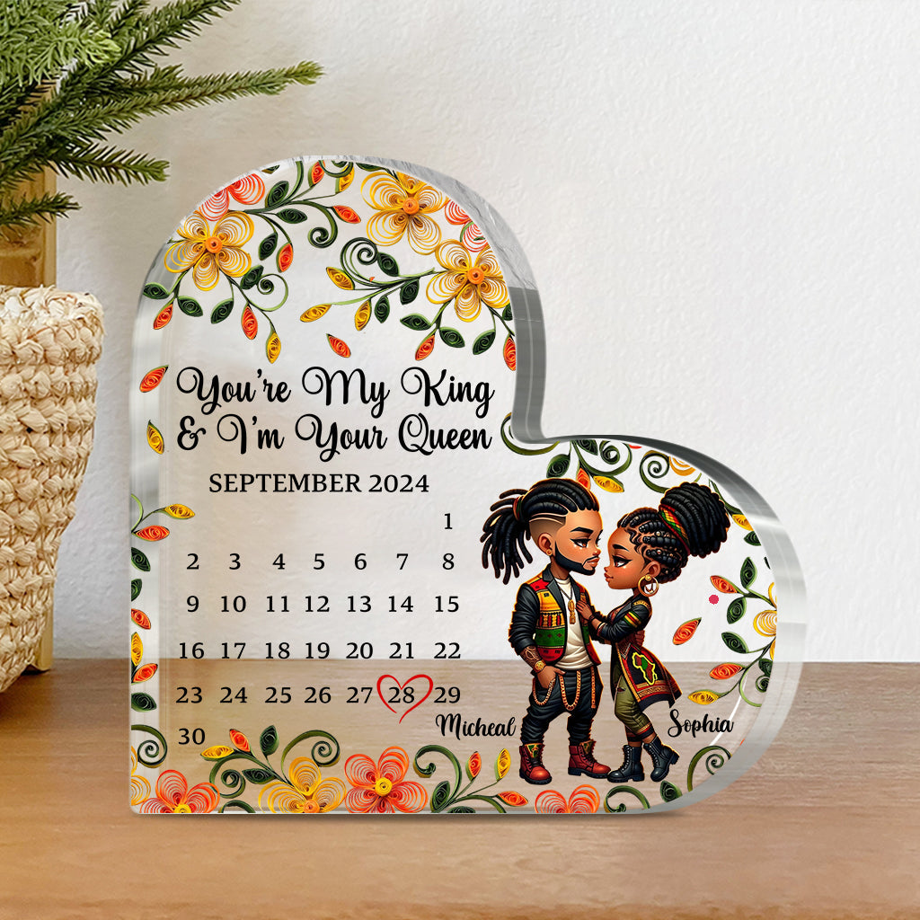 You Are My King & I Am Your Queen - Personalized African American Custom Shaped Acrylic Plaque