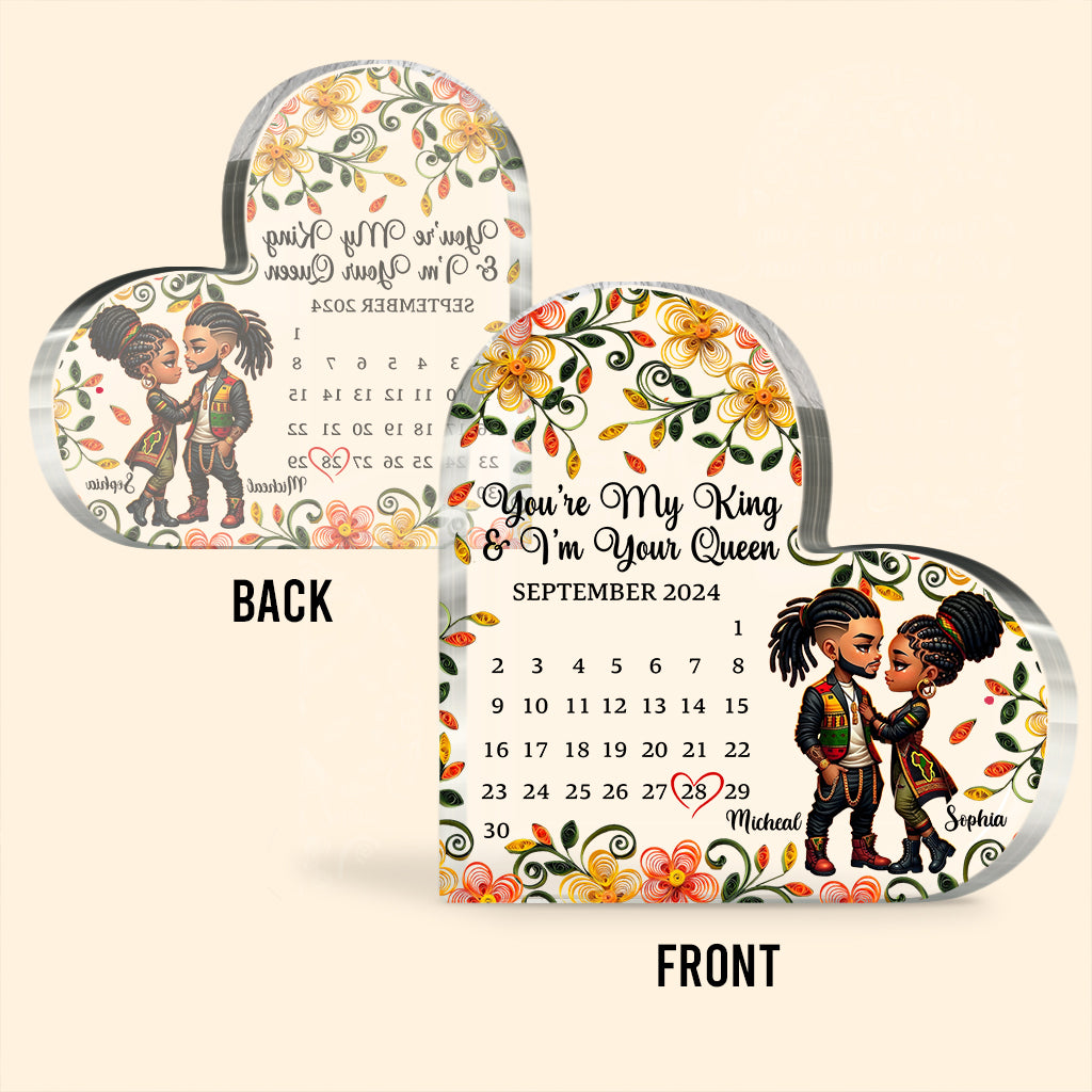 You Are My King & I Am Your Queen - Personalized African American Custom Shaped Acrylic Plaque
