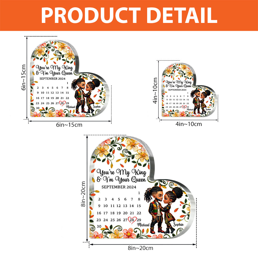 You Are My King & I Am Your Queen - Personalized African American Custom Shaped Acrylic Plaque