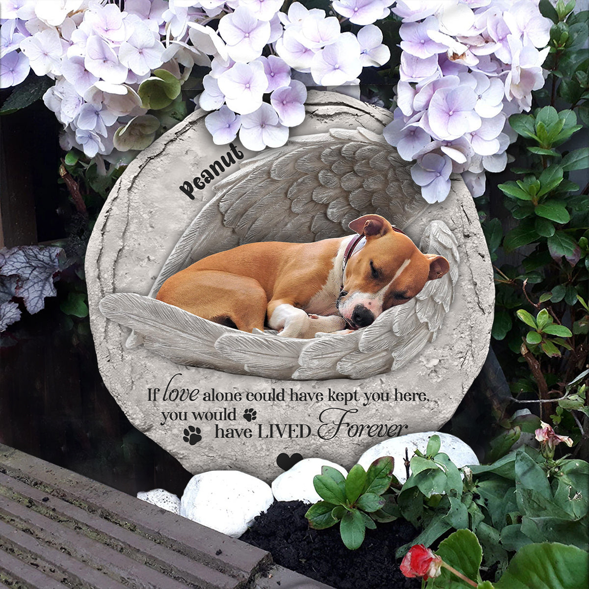 Sleep Little Angle - Personalized Dog Round Shaped Stone