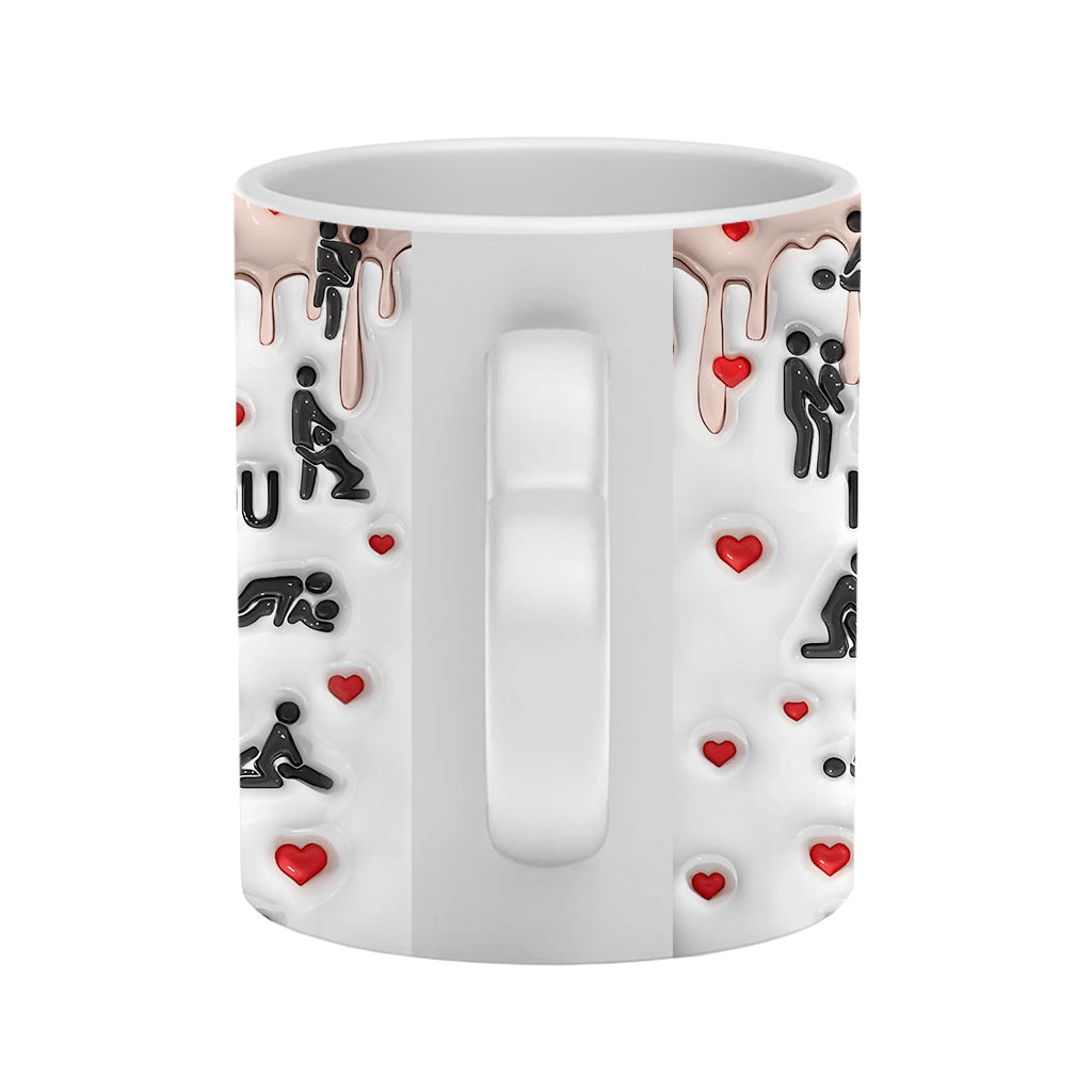I Love You - Personalized Couple Heart Handle Mug