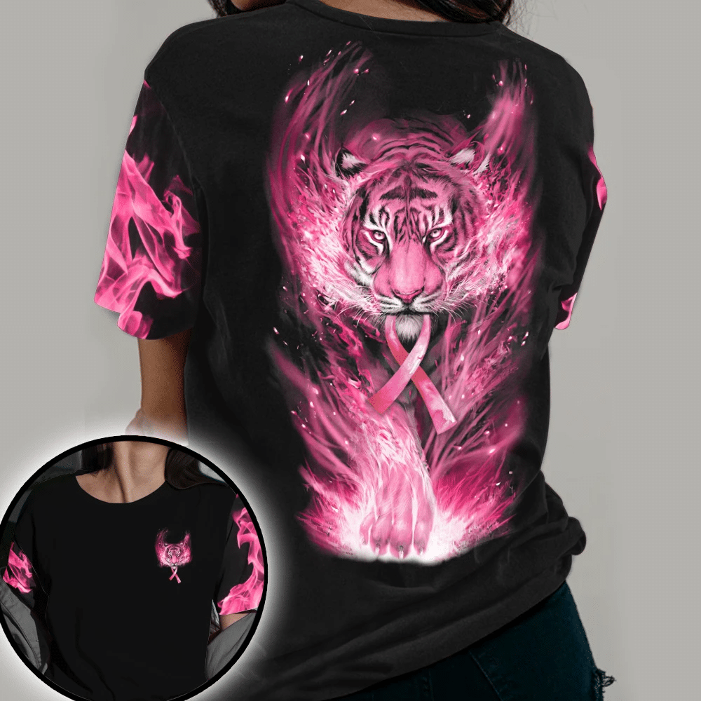 Sensibilisation au cancer du sein : T-shirt et sweat à capuche « Tigre » – 0822
