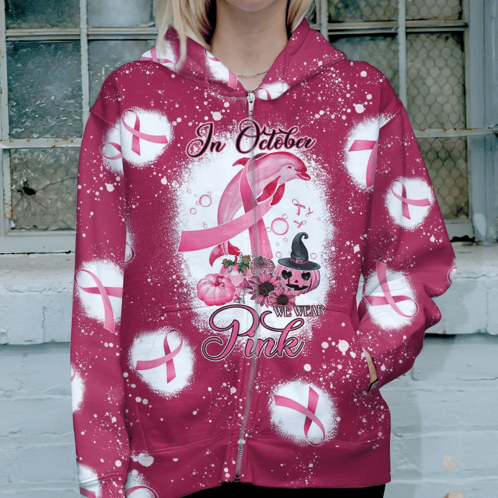 En octobre, on porte du rose - T-shirt et sweat à capuche pour la sensibilisation au cancer du sein 0822