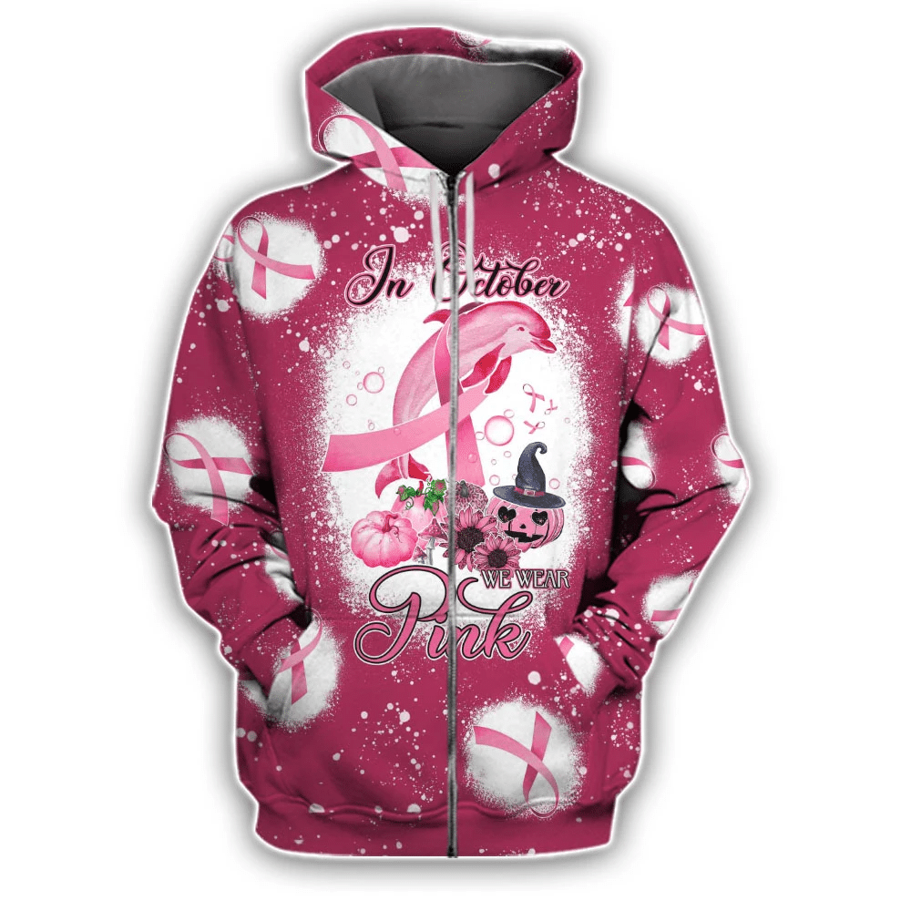 En octobre, on porte du rose - T-shirt et sweat à capuche pour la sensibilisation au cancer du sein 0822