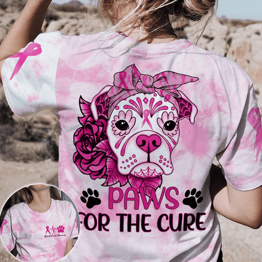 T-shirt et sweat à capuche « Paws For The Cure » ​​– Sensibilisation au cancer du sein (0822)