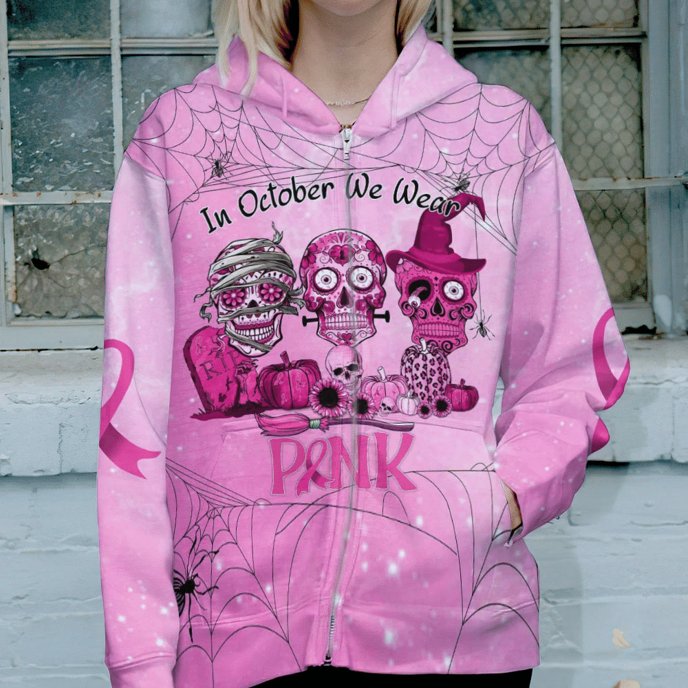 En octobre, on porte du rose - T-shirt et sweat à capuche pour la sensibilisation au cancer du sein 0822