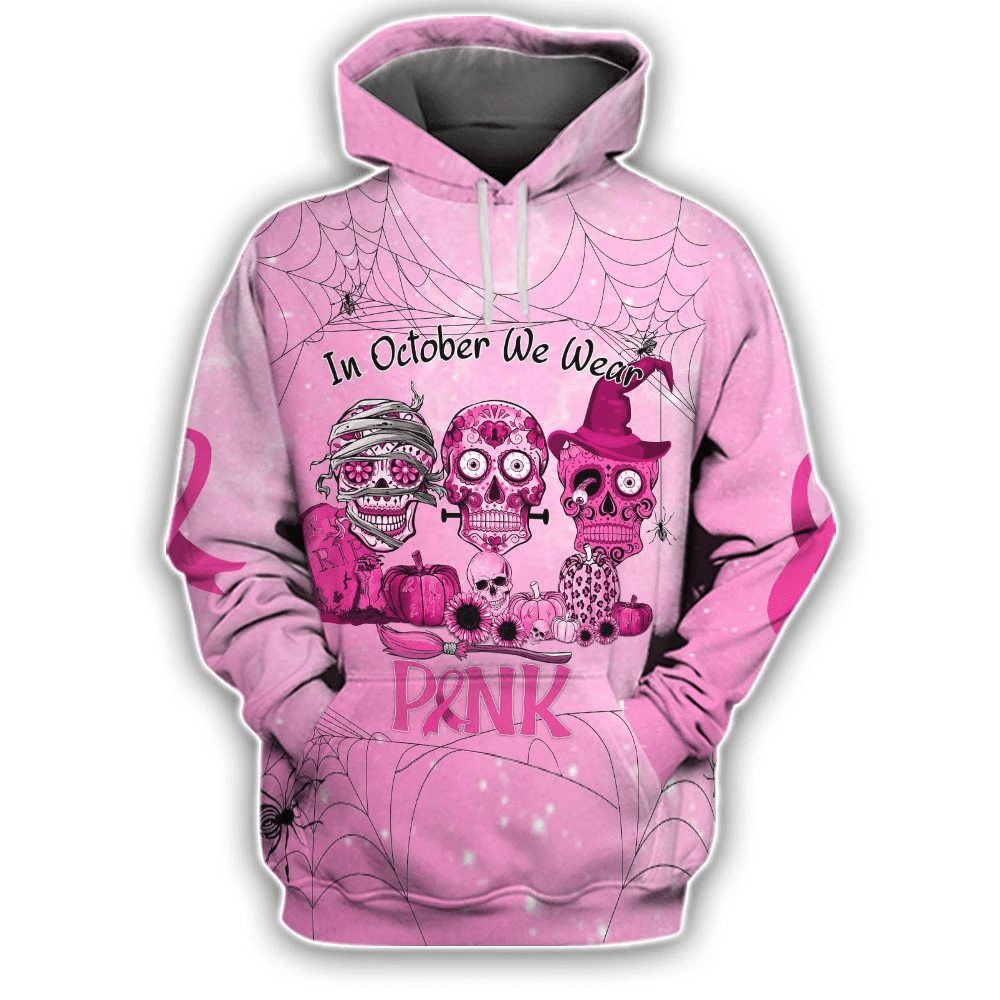 En octobre, on porte du rose - T-shirt et sweat à capuche pour la sensibilisation au cancer du sein 0822