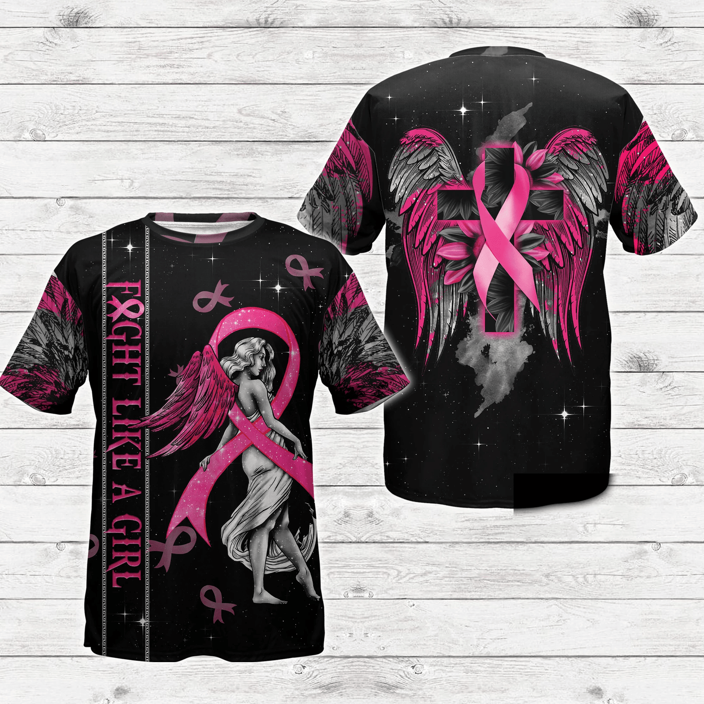 Combattez le cancer du sein comme une fille - T-shirt et sweat à capuche de sensibilisation au cancer du sein 0822