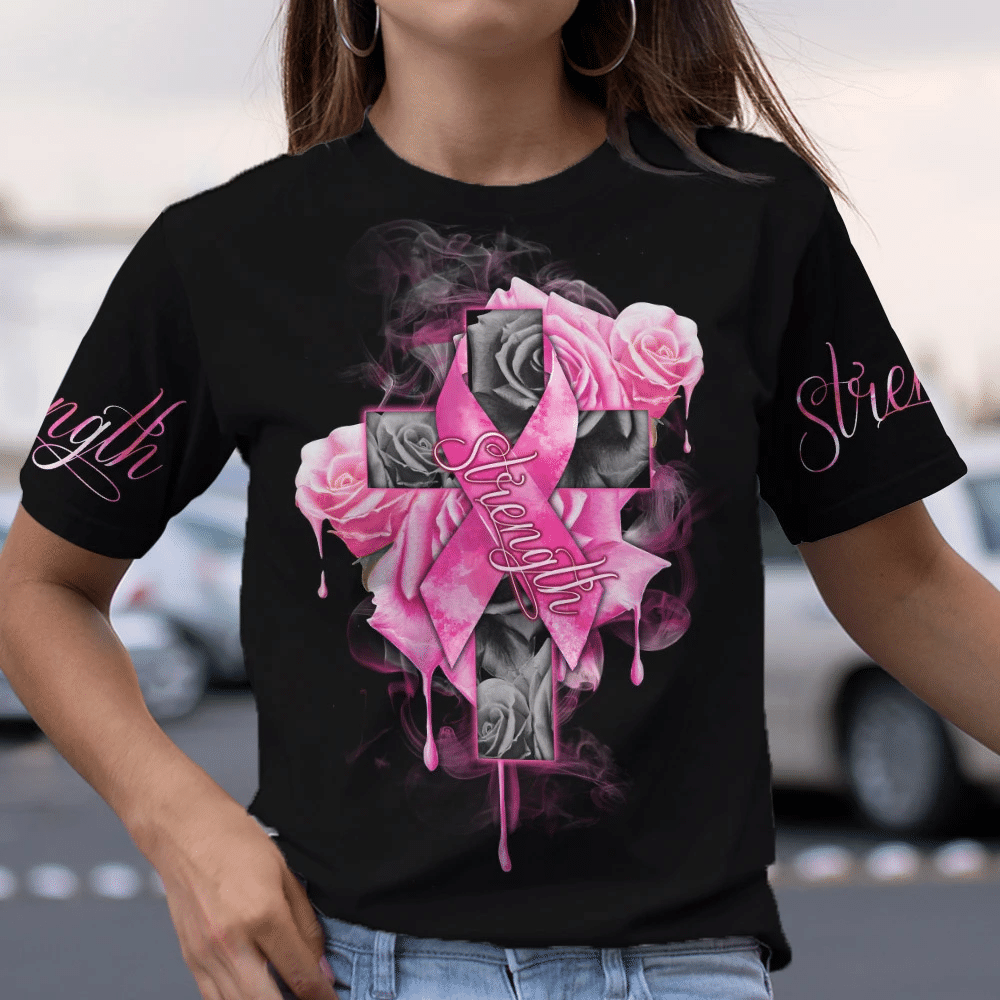 Roses Strength - Breast Cancer Awareness All Over T-shirt and Hoodie 0822