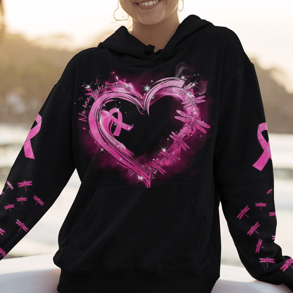 Personne ne lutte seul contre le cancer du sein - T-shirt et sweat-shirt de sensibilisation au cancer du sein 0822