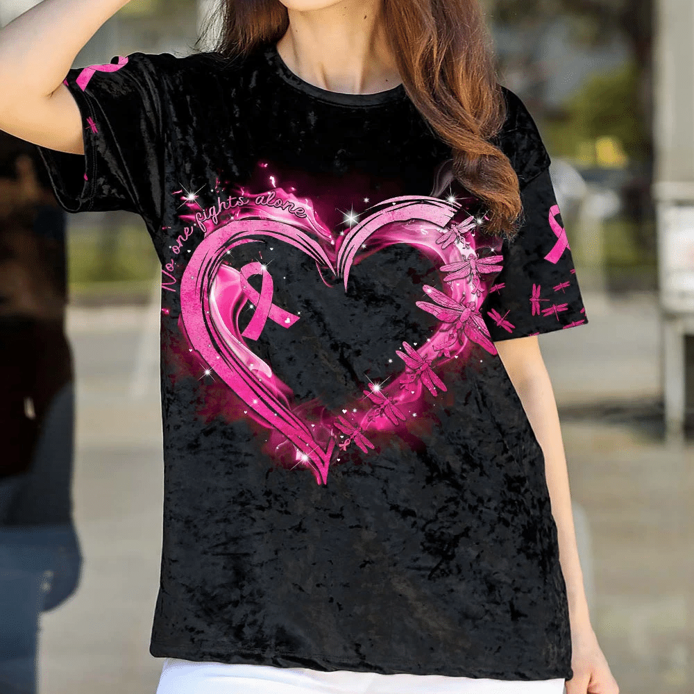 Personne ne lutte seul contre le cancer du sein - T-shirt et sweat-shirt de sensibilisation au cancer du sein 0822