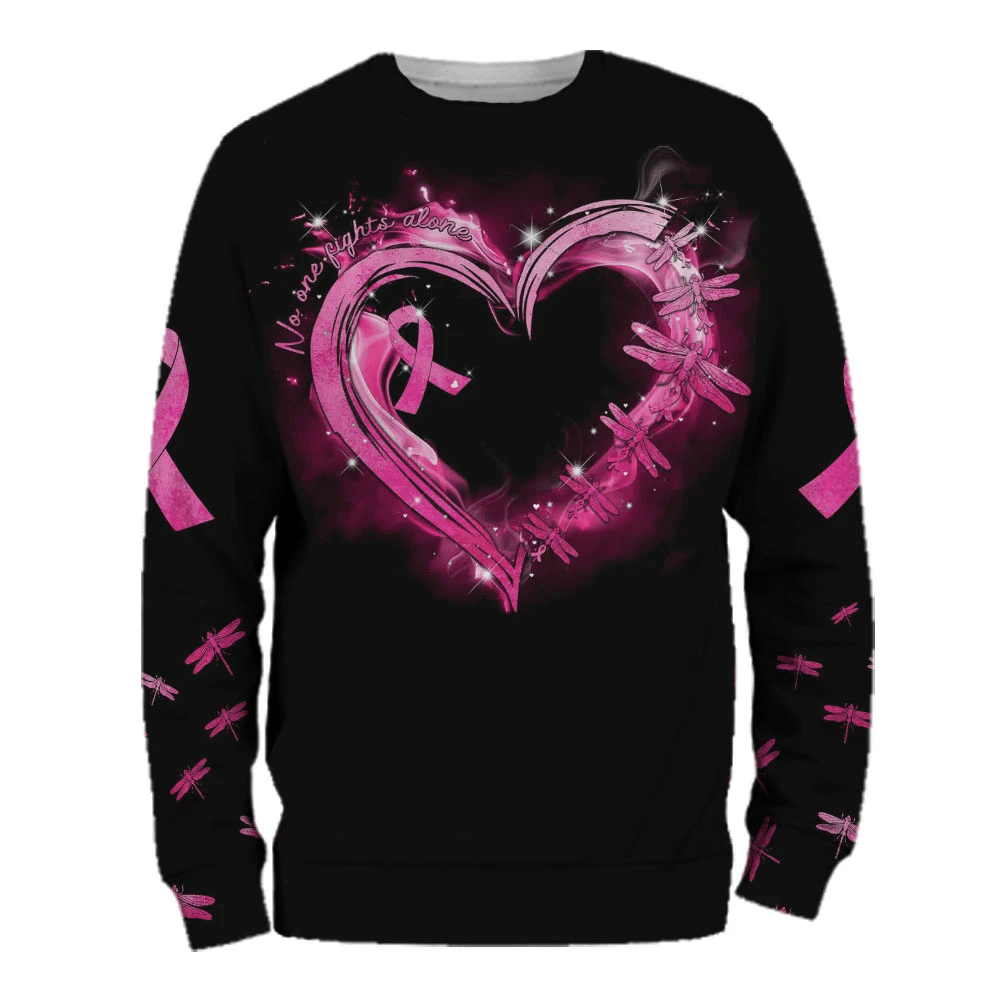 Personne ne lutte seul contre le cancer du sein - T-shirt et sweat-shirt de sensibilisation au cancer du sein 0822