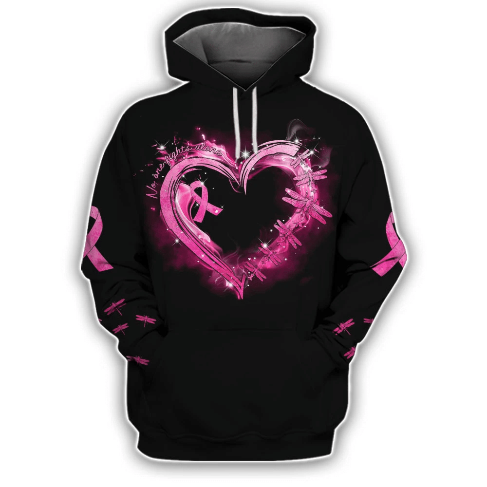 Personne ne lutte seul contre le cancer du sein - T-shirt et sweat-shirt de sensibilisation au cancer du sein 0822