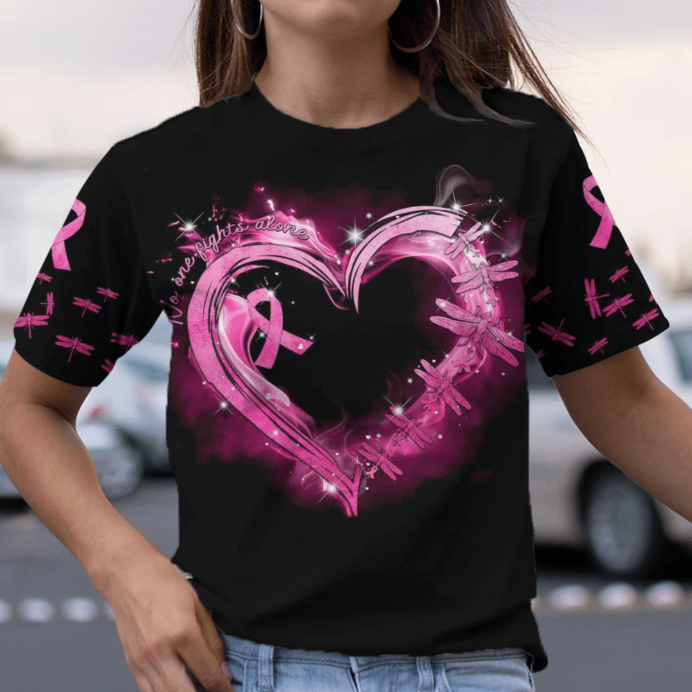 Personne ne lutte seul contre le cancer du sein - T-shirt et sweat-shirt de sensibilisation au cancer du sein 0822