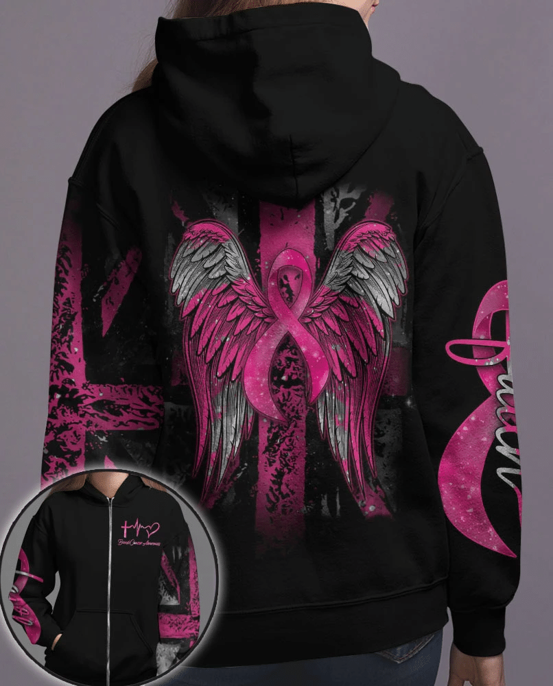 Aile du cancer du sein - T-shirt et sweat à capuche de sensibilisation au cancer du sein 0822