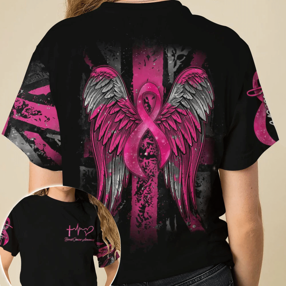 Aile du cancer du sein - T-shirt et sweat à capuche de sensibilisation au cancer du sein 0822