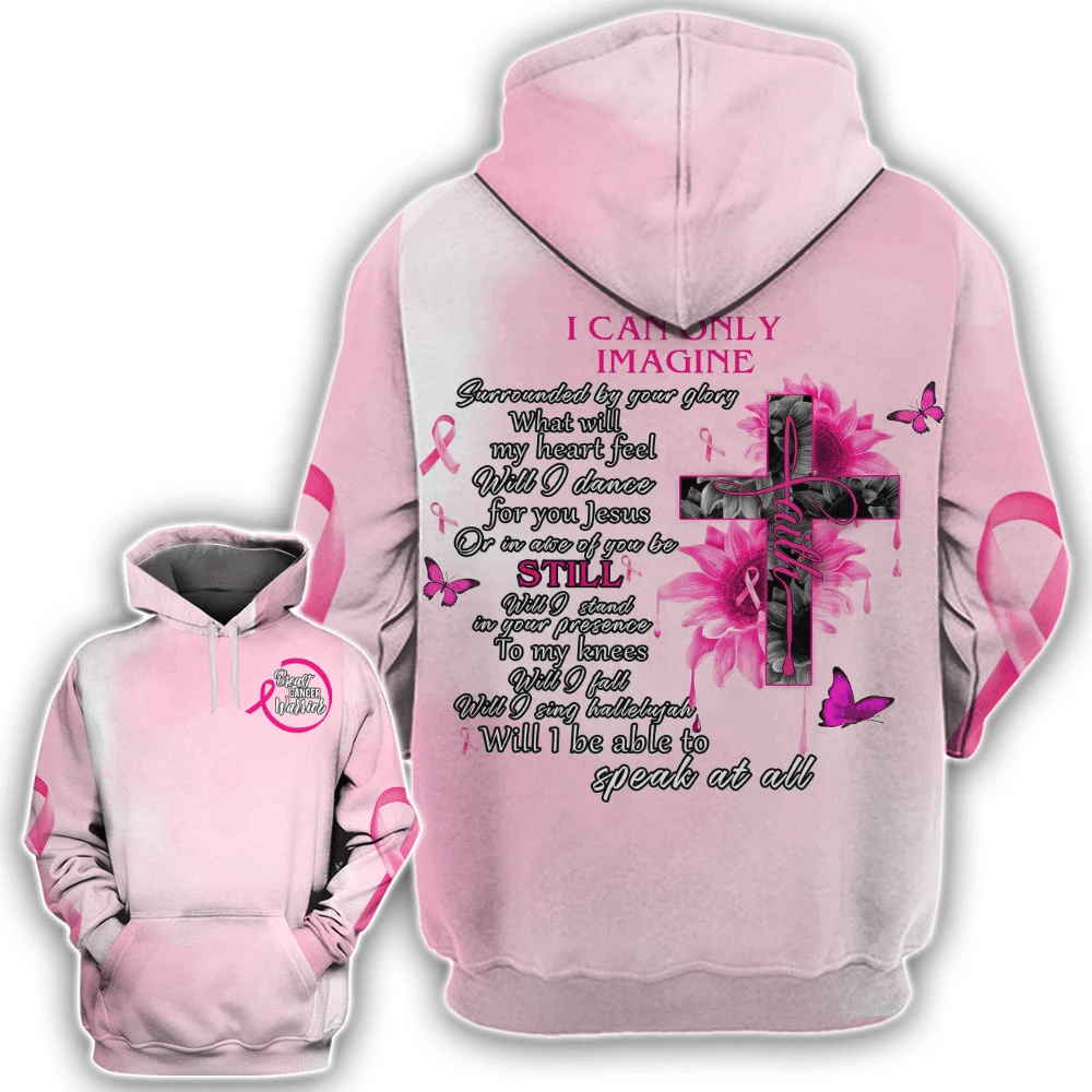 Je ne peux qu'imaginer le cancer du sein - T-shirt et sweat à capuche de sensibilisation au cancer du sein 0822