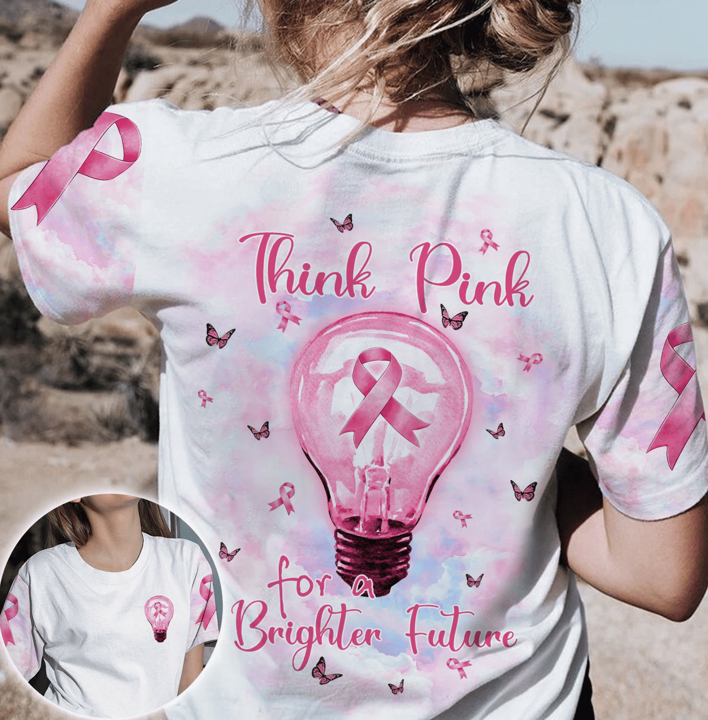 Cancer du sein : Pensez rose pour un avenir meilleur - T-shirt et sweat à capuche de sensibilisation au cancer du sein 0822