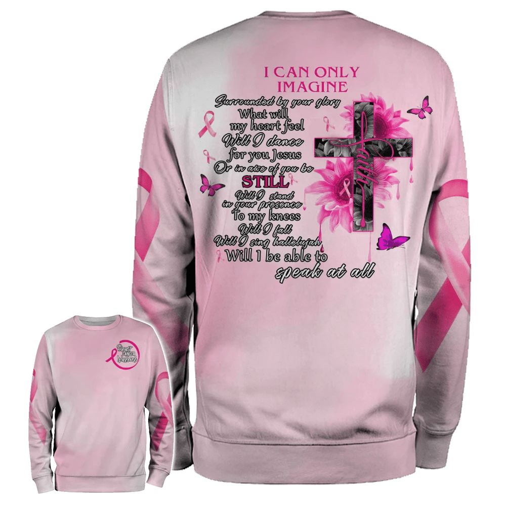 Je ne peux qu'imaginer le cancer du sein - T-shirt et sweat à capuche de sensibilisation au cancer du sein 0822