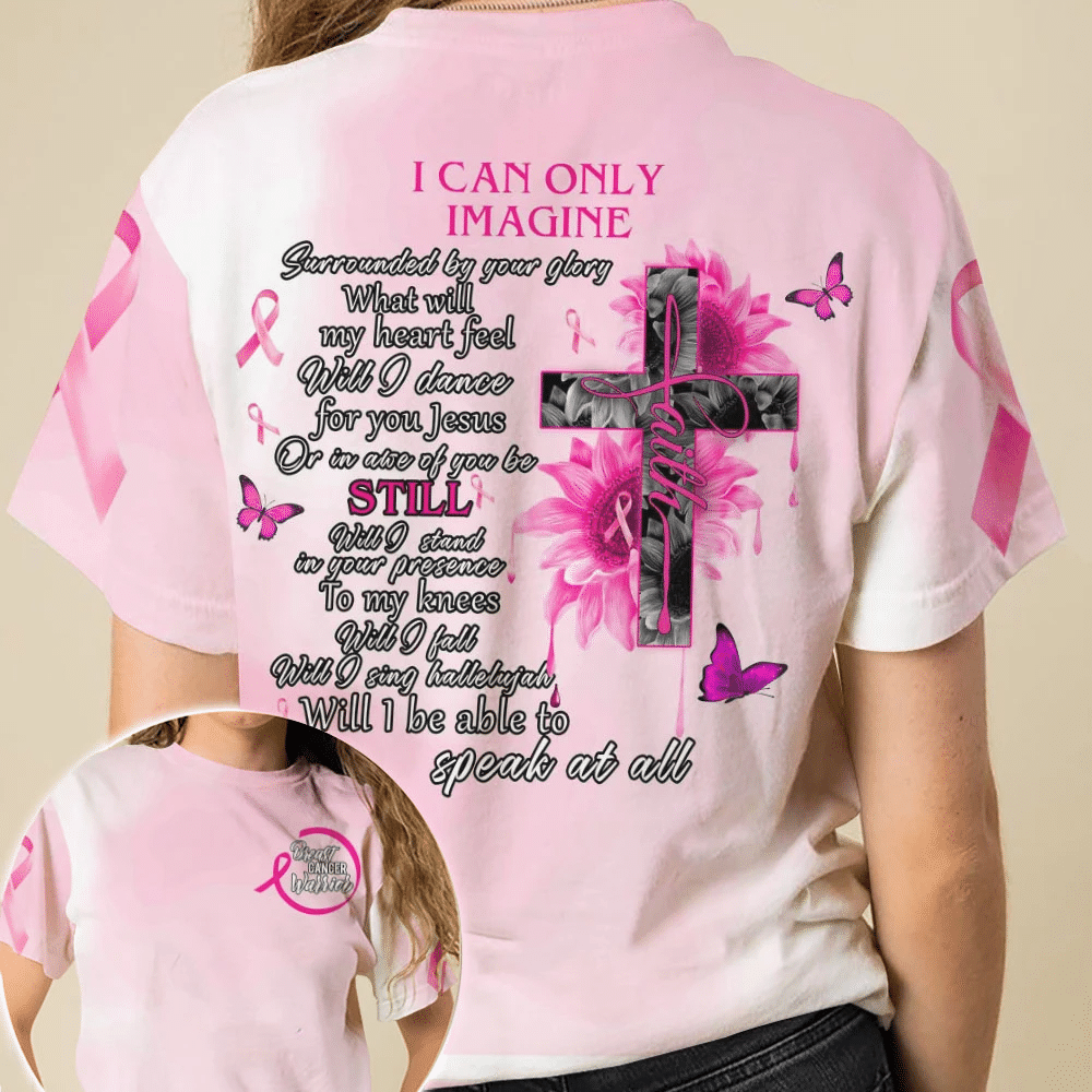 Je ne peux qu'imaginer le cancer du sein - T-shirt et sweat à capuche de sensibilisation au cancer du sein 0822