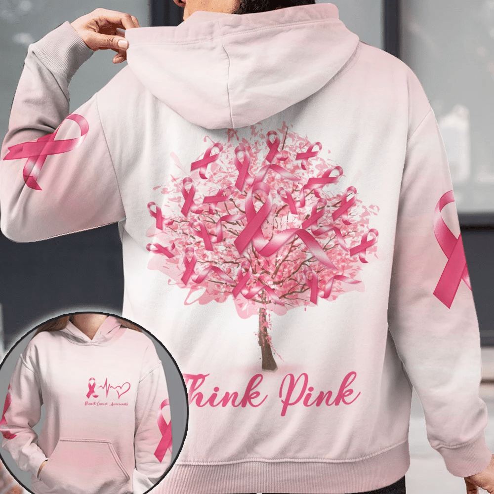 Think Pink - T-shirt et sweat à capuche « Sensibilisation au cancer du sein » 0822
