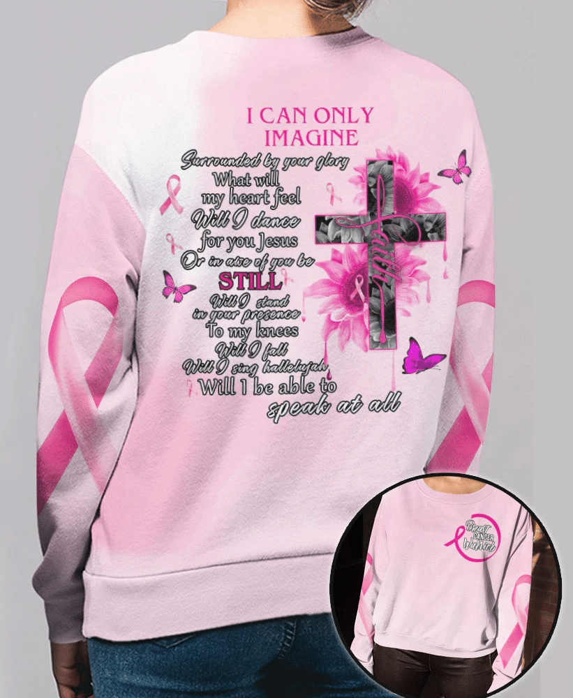 Je ne peux qu'imaginer le cancer du sein - T-shirt et sweat à capuche de sensibilisation au cancer du sein 0822