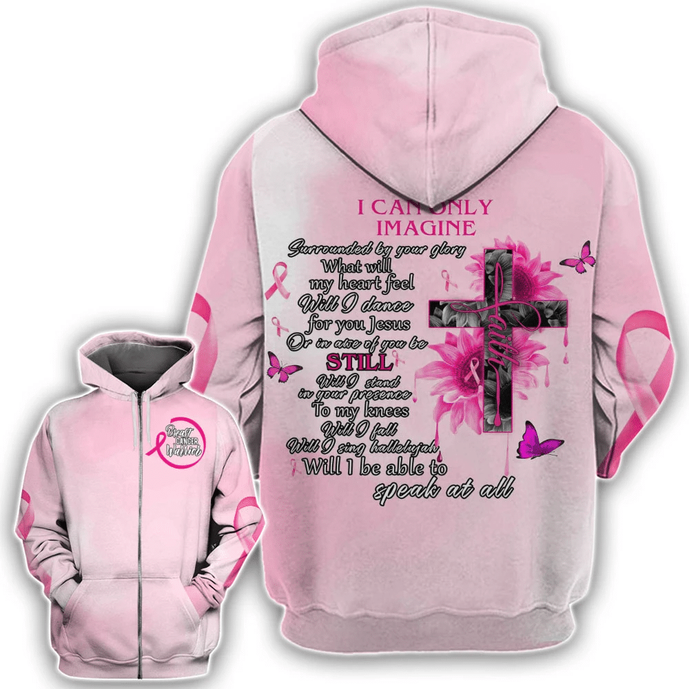 Je ne peux qu'imaginer le cancer du sein - T-shirt et sweat à capuche de sensibilisation au cancer du sein 0822