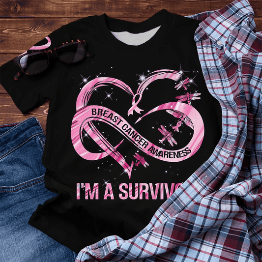 Je suis une survivante - T-shirt et sweat à capuche « Je suis une survivante » pour la sensibilisation au cancer du sein 0822
