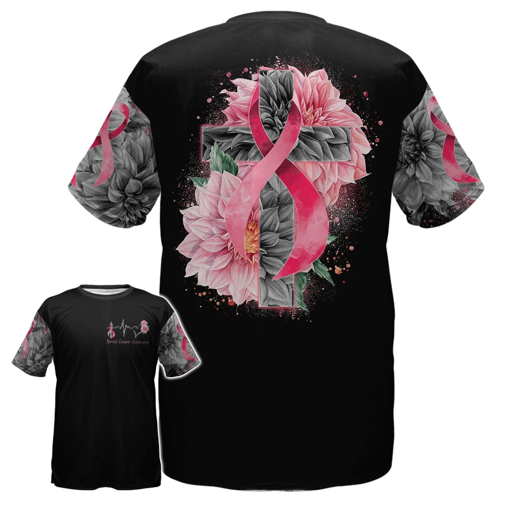 T-shirt et sweat à capuche « Ruban rose battement de cœur » – Sensibilisation au cancer du sein (0822)