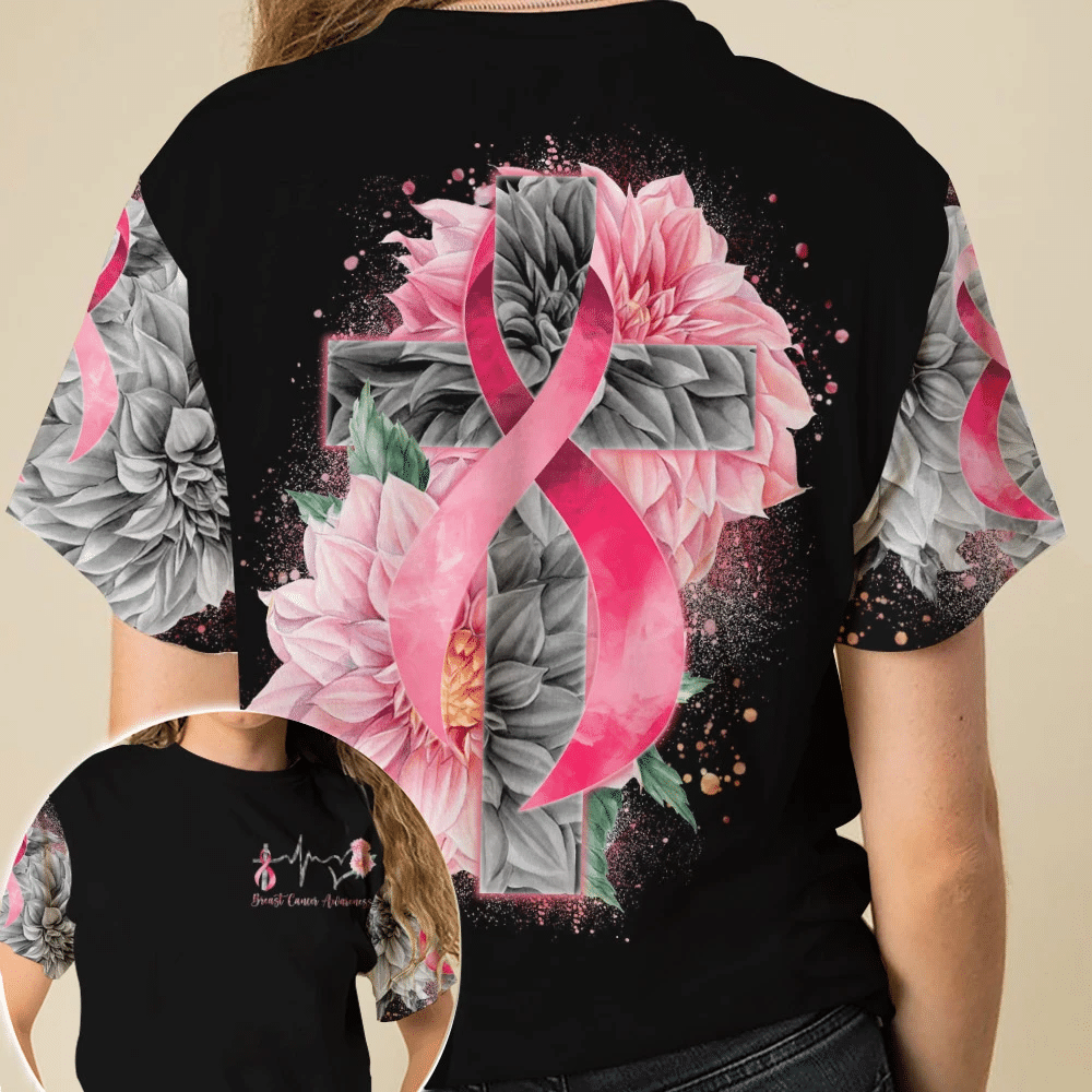 T-shirt et sweat à capuche « Ruban rose battement de cœur » – Sensibilisation au cancer du sein (0822)