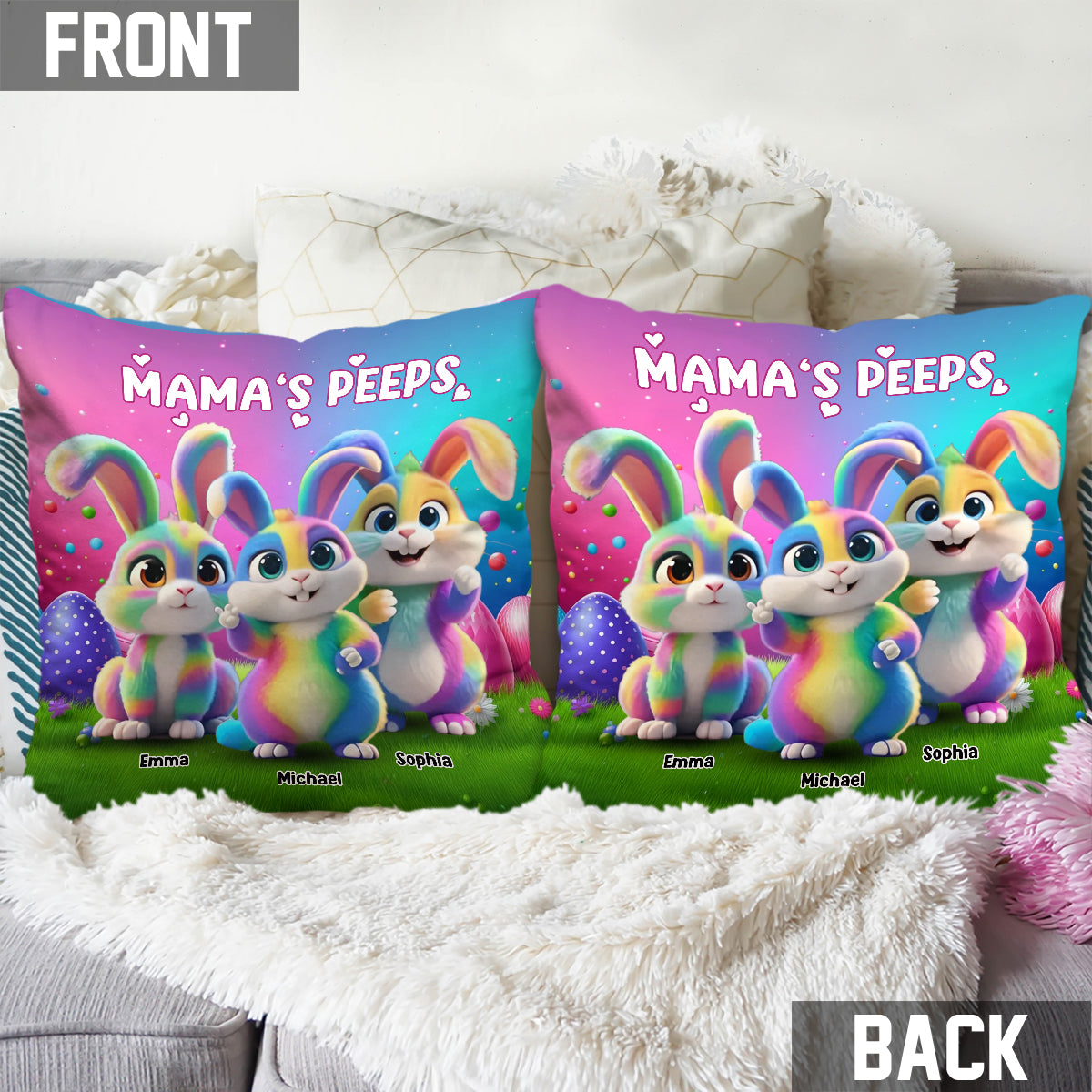 Grandma's Peeps - Personalized Grandma Throw Pillow