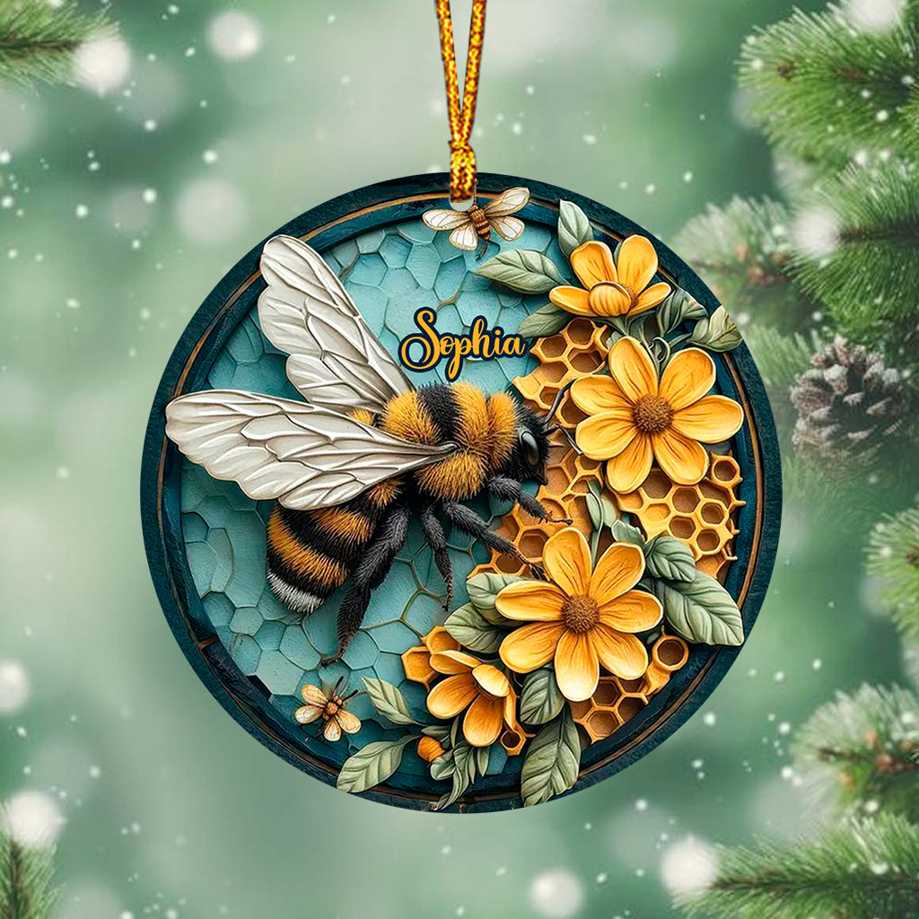 Abeille et nid d'abeille - Ornement d'abeille personnalisé