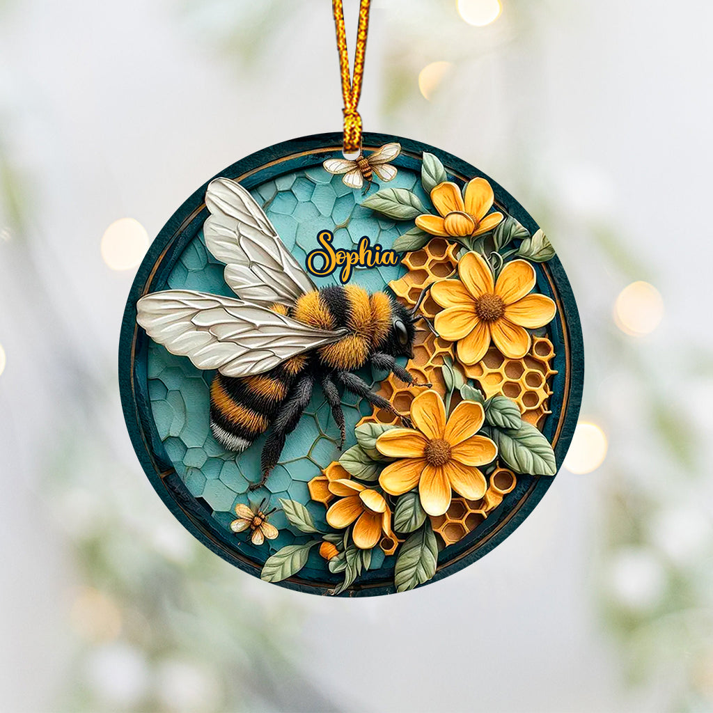 Abeille et nid d'abeille - Ornement d'abeille personnalisé