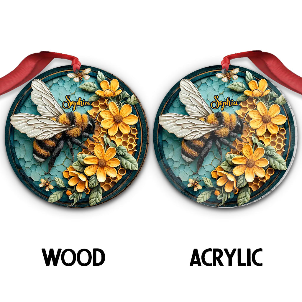 Abeille et nid d'abeille - Ornement d'abeille personnalisé