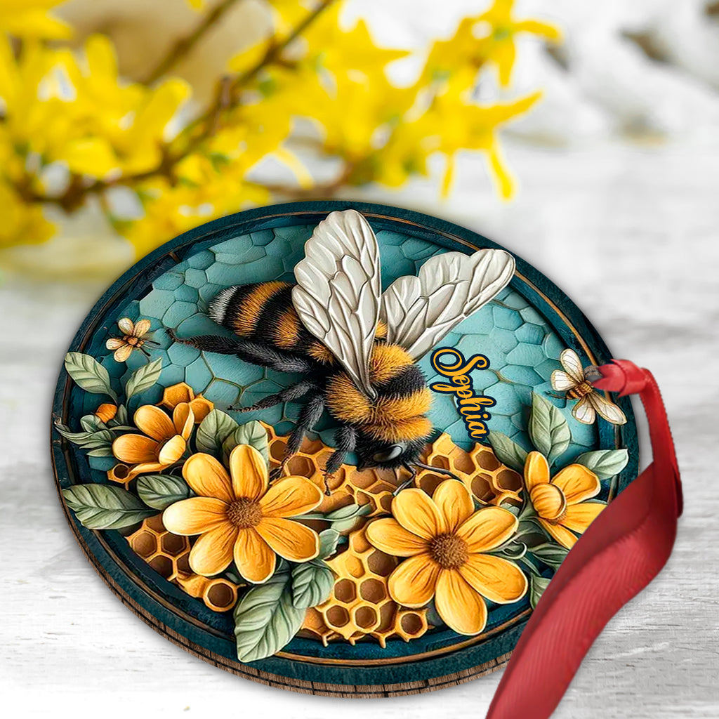Abeille et nid d'abeille - Ornement d'abeille personnalisé