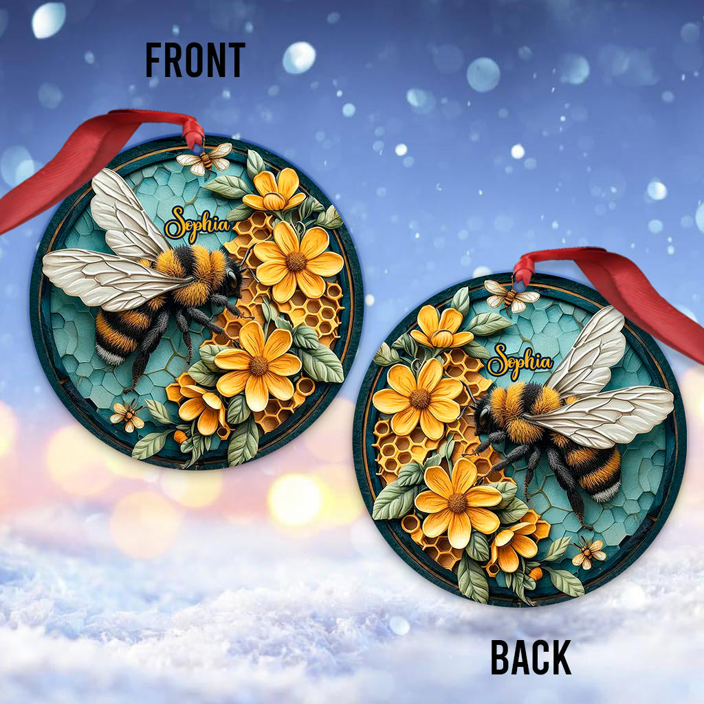Abeille et nid d'abeille - Ornement d'abeille personnalisé
