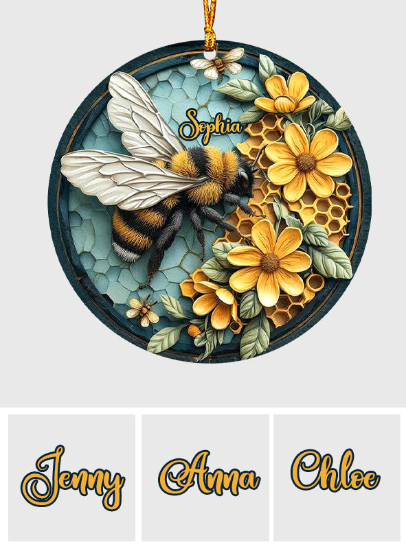 Abeille et nid d'abeille - Ornement d'abeille personnalisé