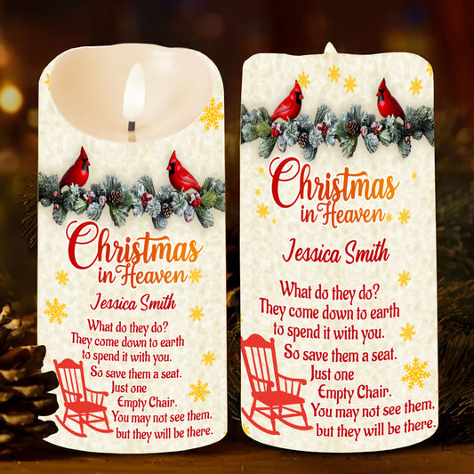 Christmas In Heaven - Personalized Memorial Flameless Candle