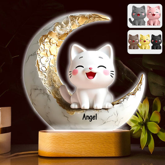 Cute Cats - Personalized Cat Shaped Plaque Light Base