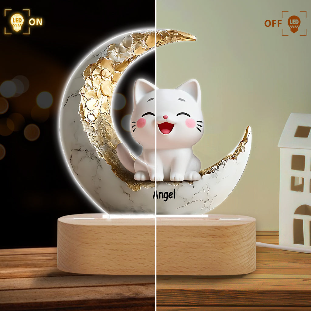 Cute Cats - Personalized Cat Shaped Plaque Light Base